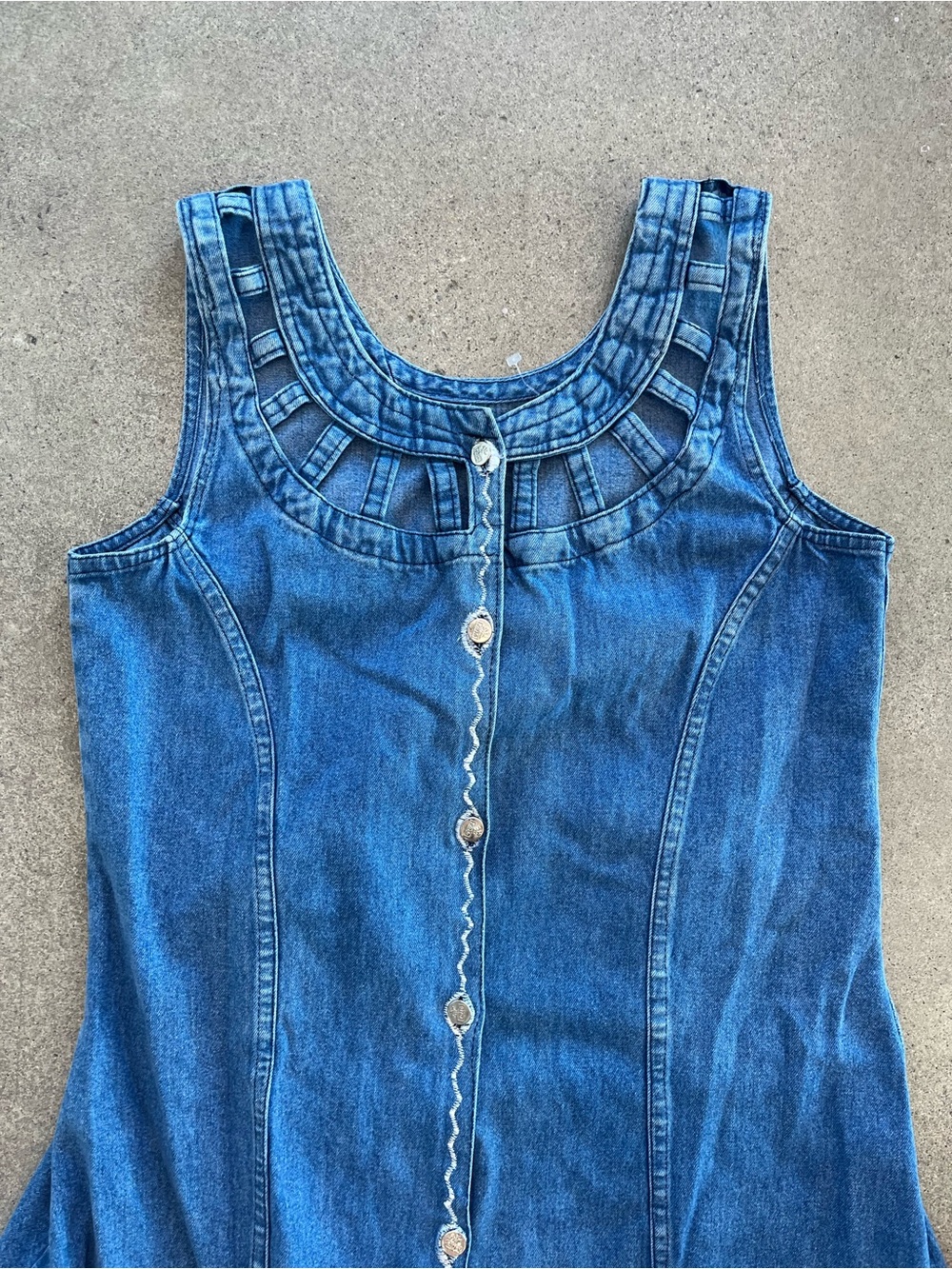 Vintage Polo Ralph Lauren Denim Midi Dress Size Large - Picture 6 of 9